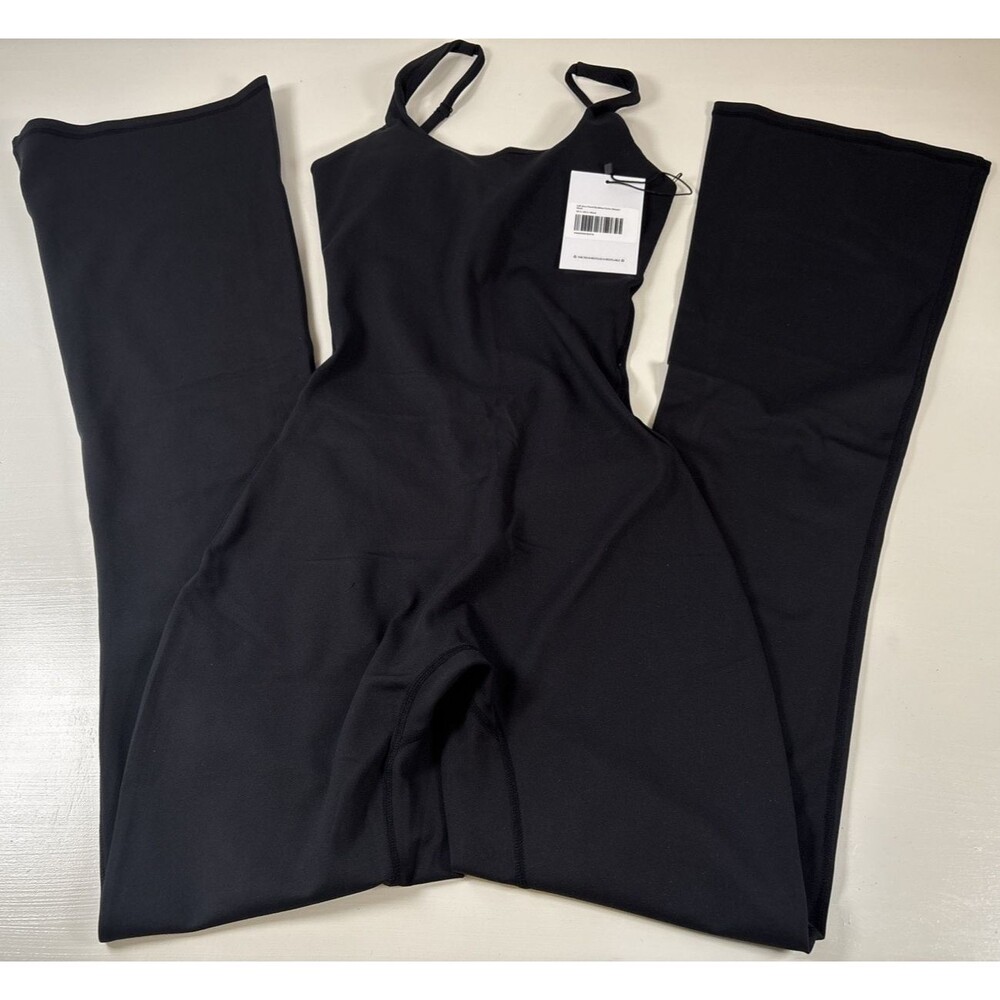 Princess Polly Full Time Flare Backless Active Pant Romper Black Size 2
